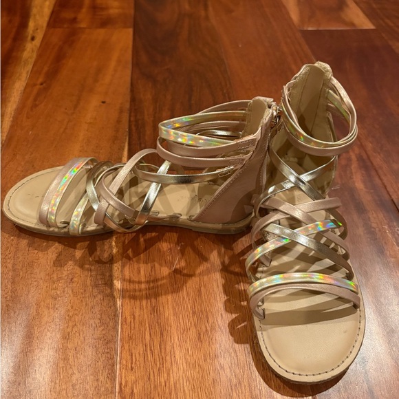 Cat & Jack Other - Cat & Jack Elegant Girl’s Gladiator Sandals in Tan, Silver & Iridescent Colors